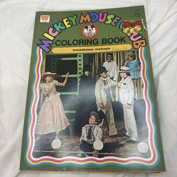 Disney's Mickey Mouse Club Coloring Book Whitman Vtg. 70s *mouseketeer madcaps* - Picture 1 of 3